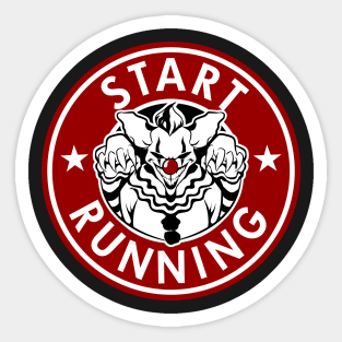 Start Running Scary Clown Sticker